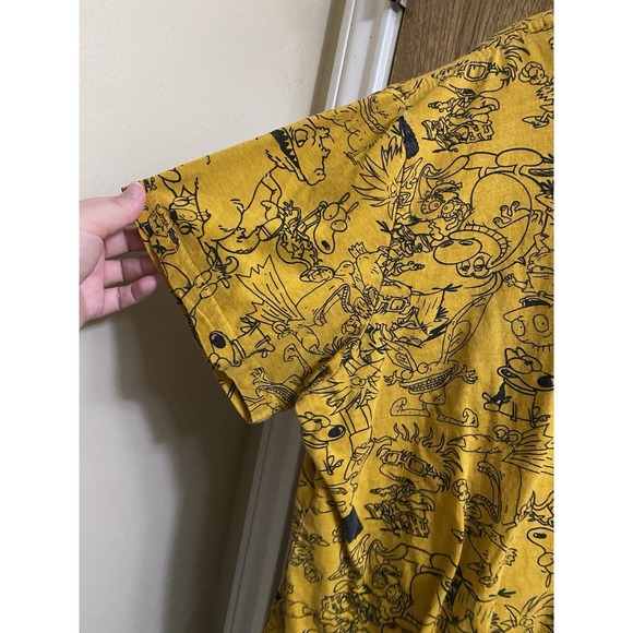 Nickelodeon VINTAGE T-Shirt Graphic Tee 90s Large Yellow Cartoons Rocko Rugrats - Picture 7 of 8